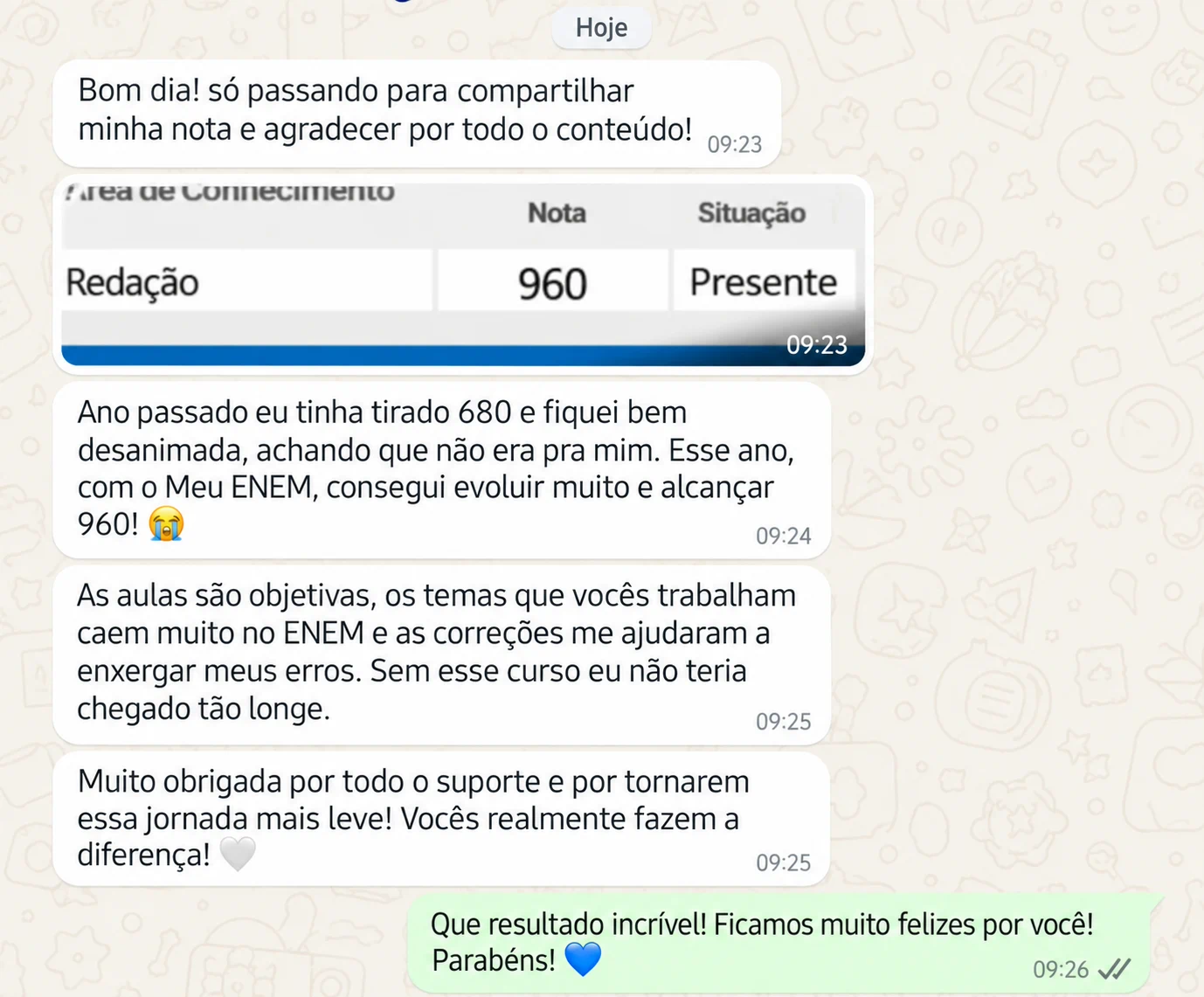 Depoimento de aluno 8